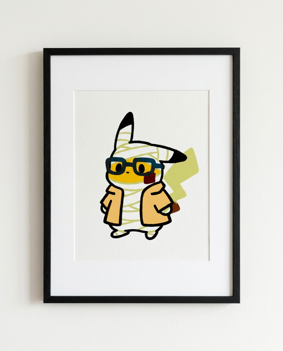 Pikachu — Now You See Me framed Halloween art print by Dammit.png