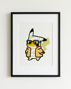 Pikachu — Now You See Me framed Halloween art print by Dammit.png