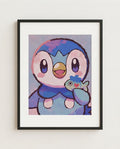 Piplup Catch of the Day framed art print mockup