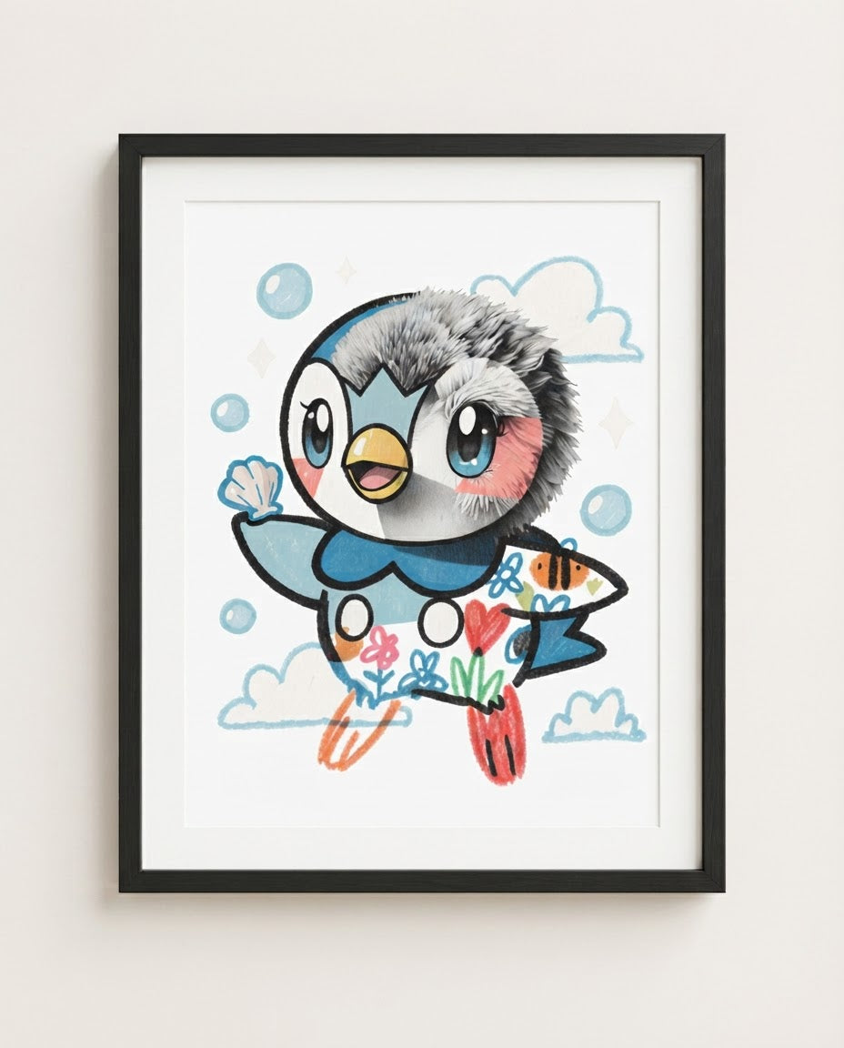 Piplup — Shell Collector framed print