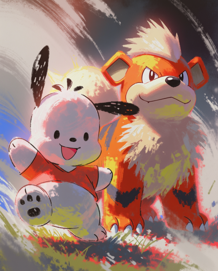 Original crossover artwork of Pochacco and Growlithe together by Dammit.png
