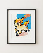 Ponyta — Gallop framed watercolour art print by Dammit.png