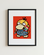 Psyduck — Playtime's Over framed horror × Pokémon crossover art print by Dammit.png