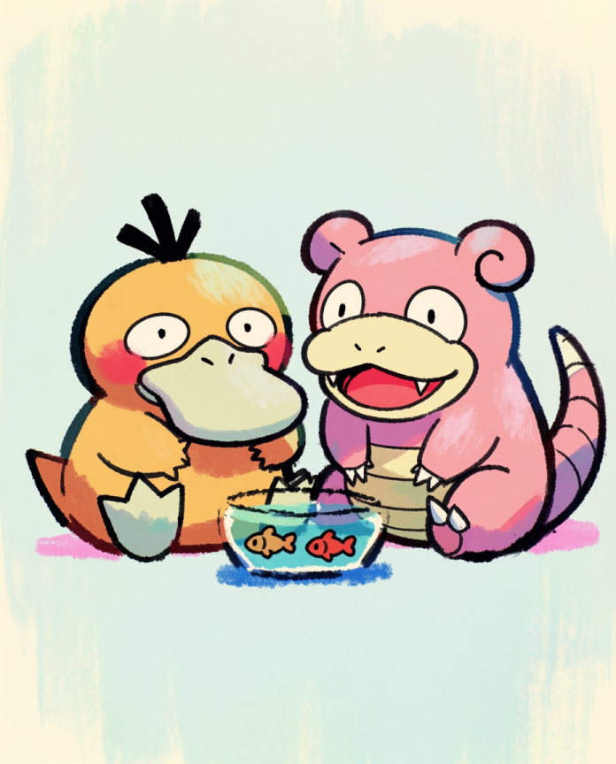 Psyduck and Slowpoke — Fish Watch artwork