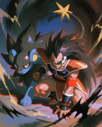Raditz and Luxray artwork