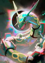Original Rayquaza artwork tearing through a total eclipse with lightning by Dammit.png