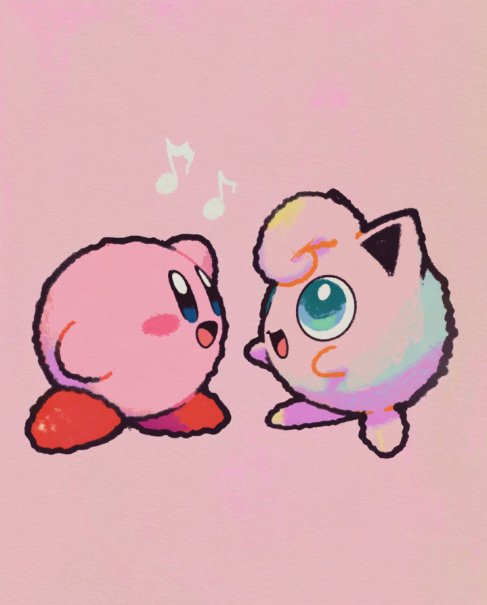 Kirby & Jigglypuff Pokémon fan art print — limited edition of 5
