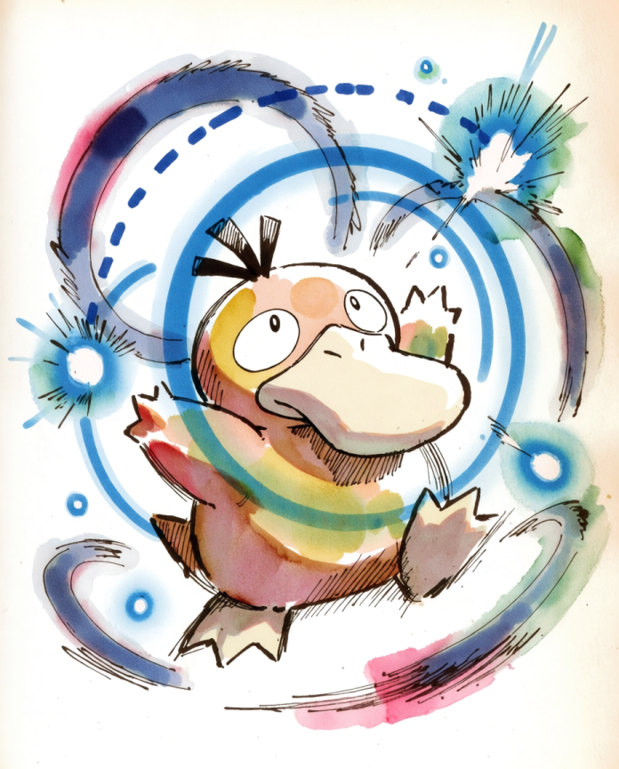 Psyduck — Headache watercolour illustration by Dammit.png