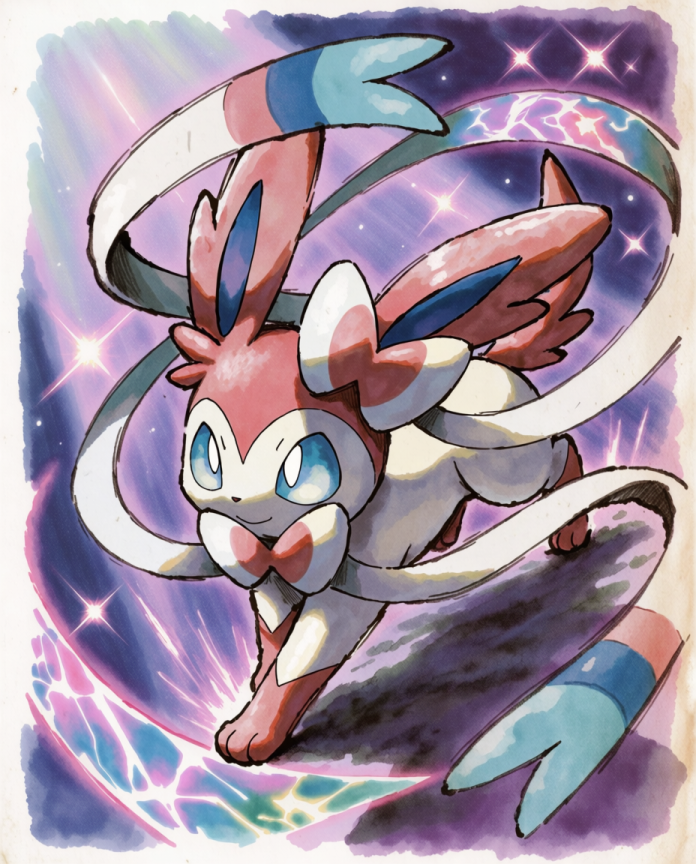 Sylveon Fairy Wind Pokémon art print — limited edition of 5