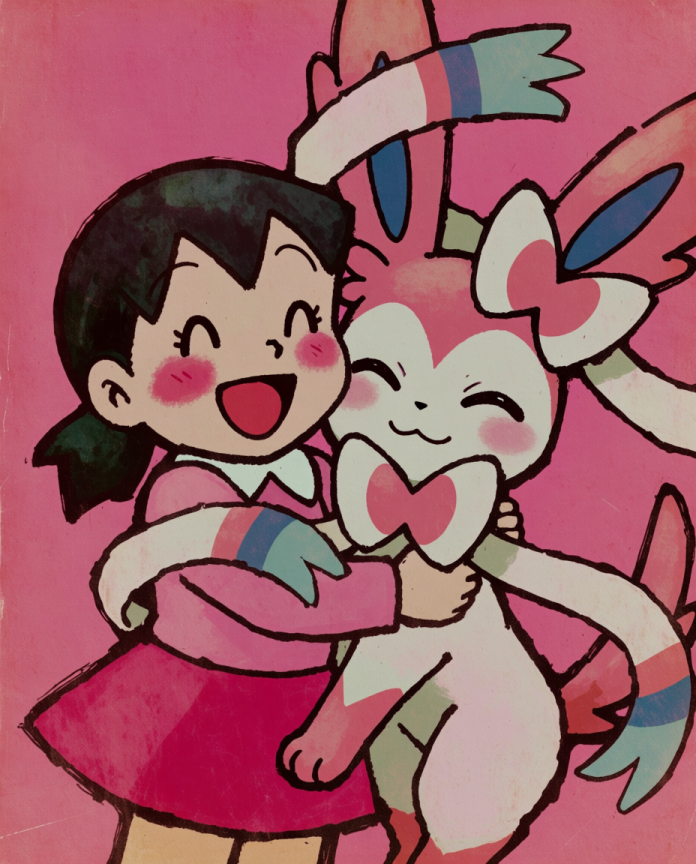 Shizuka & Sylveon Pokémon fan art print — limited edition of 5