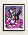 Mewtwo — Psystrike impasto art print framed on a wall