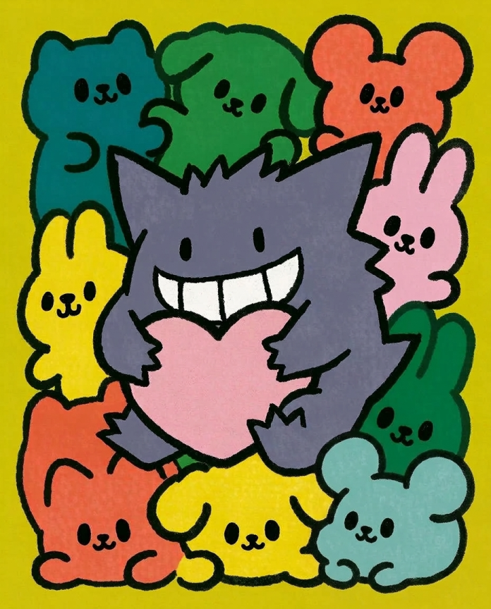Gengar — Plushie Pile kawaii illustration by Dammit.png