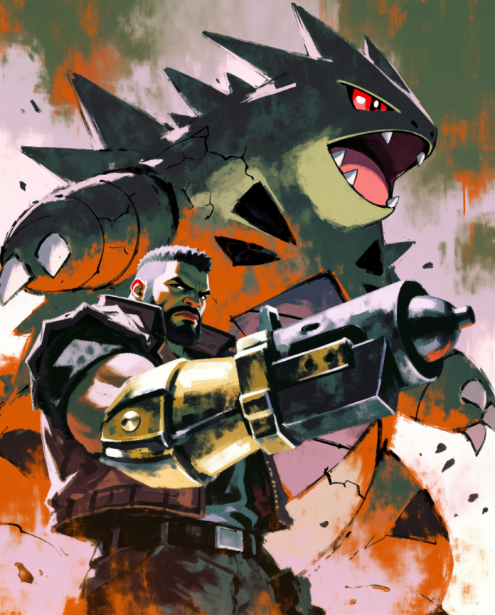 Barret and Tyranitar artwork