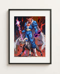 Dabura and Houndoom framed art print