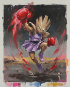 Hitmonchan — Mach Punch impasto painting illustration by Dammit.png