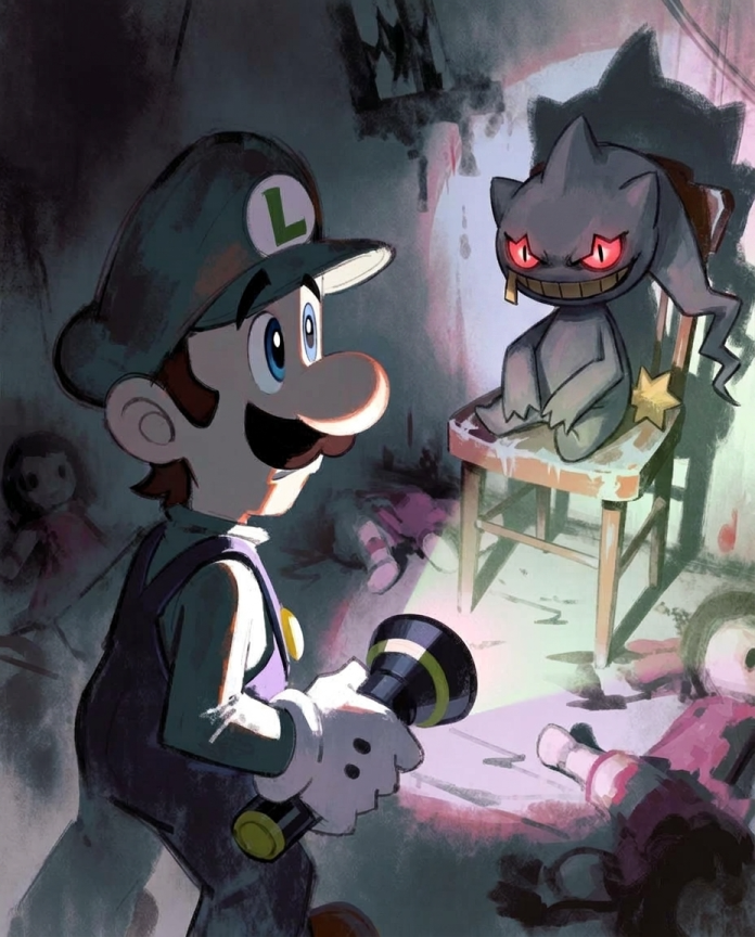 Luigi and Banette artwork