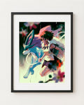 San and Suicune framed art print