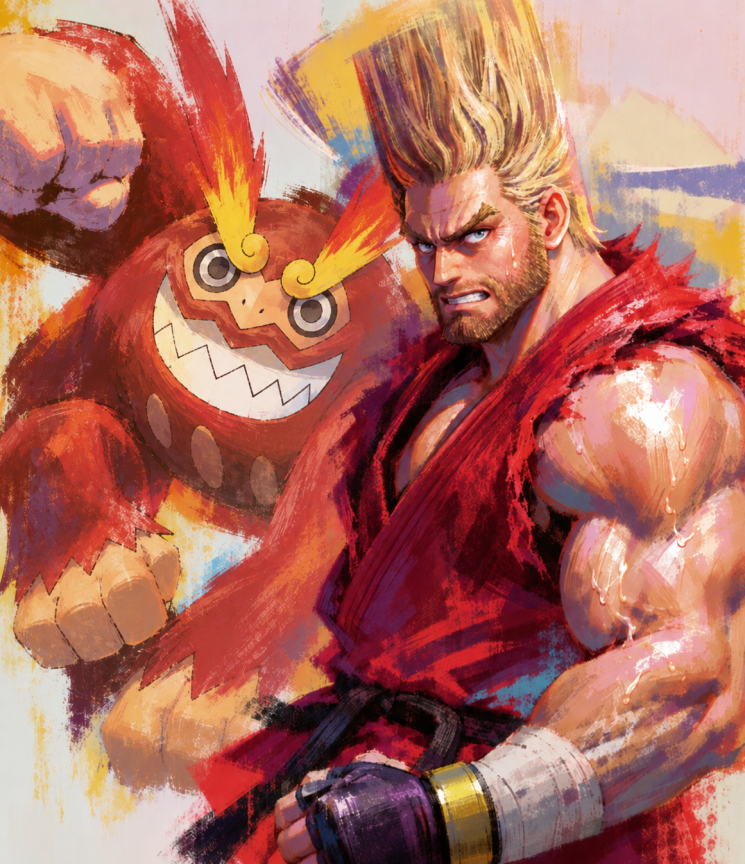 Paul Phoenix & Darmanitan Pokémon fan art print — limited edition of 5