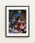 Raditz and Luxray framed art print