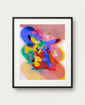Pikachu — Overspray spray paint art print framed on a wall