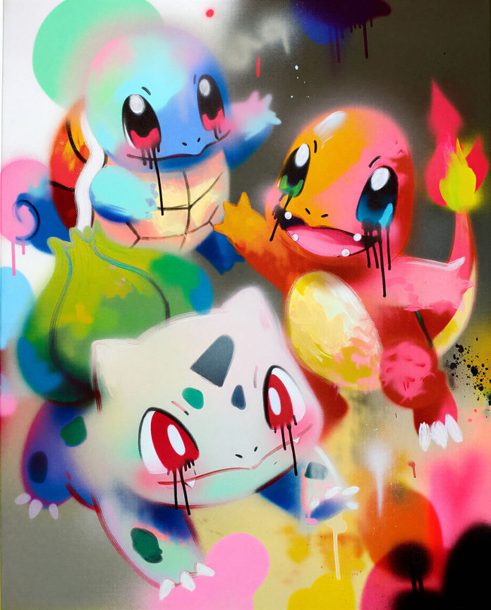 Bulbasaur, Charmander & Squirtle — Fresh Paint illustration by Dammit.png
