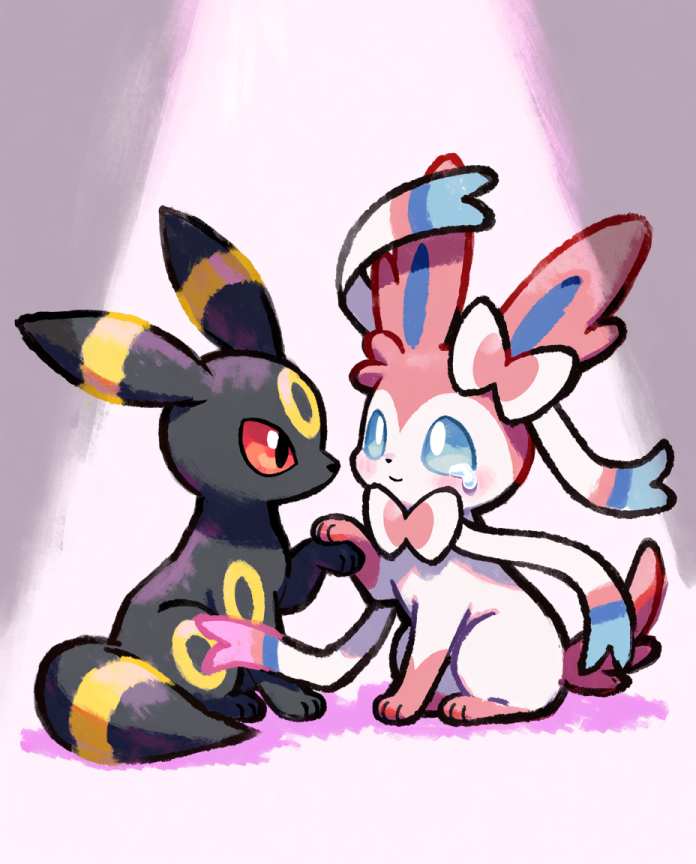 Umbreon & Sylveon It's Okay Pokémon art print — limited edition of 5