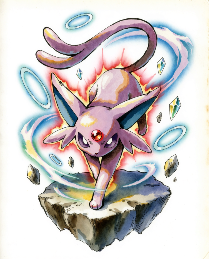 Espeon Psychic Pokémon art print — limited edition of 5