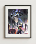 Luigi and Chandelure framed art print