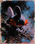 Mudkip — Mud Bath impasto painting illustration by Dammit.png