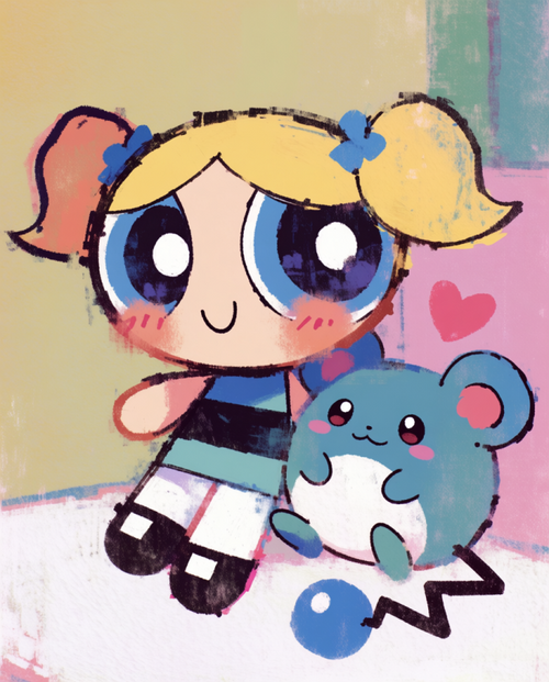 Bubbles and Marill artwork