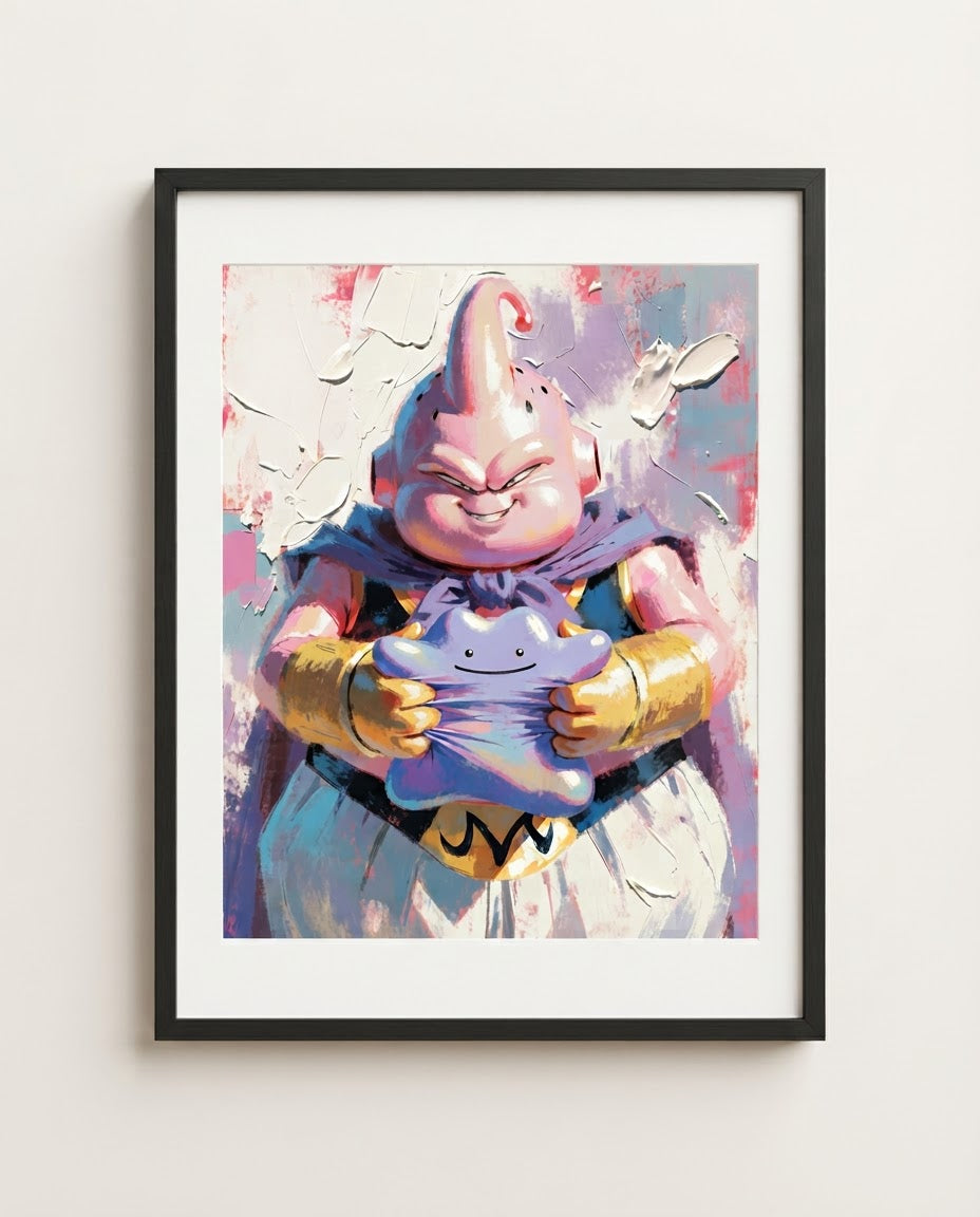 Majin Buu and Ditto framed art print