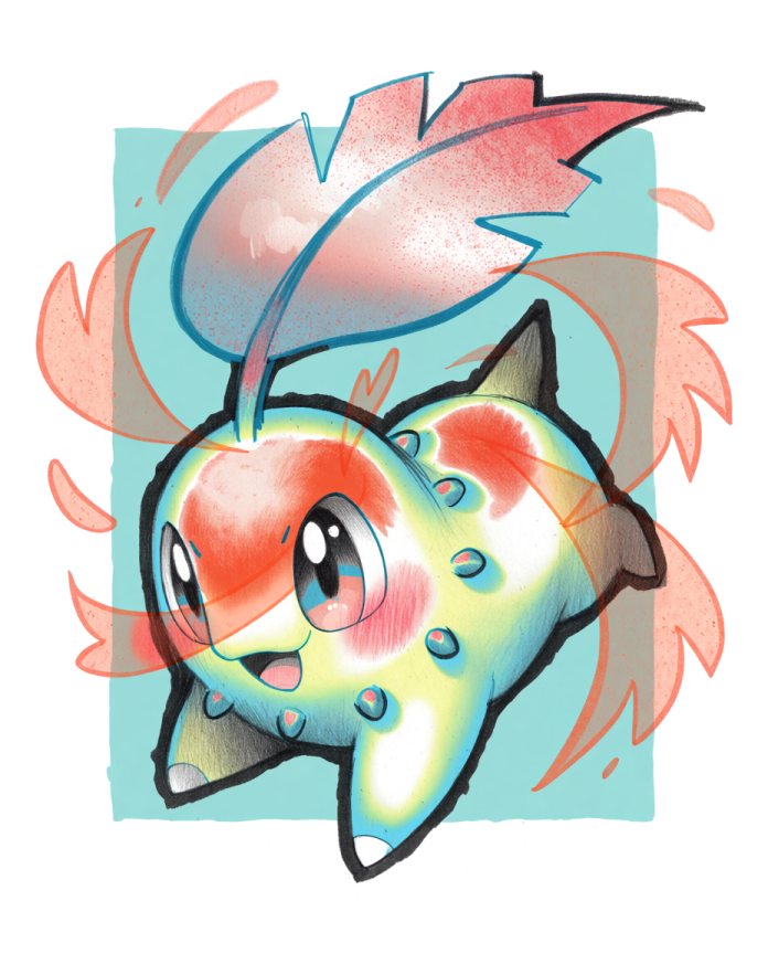 Chikorita — Razor Leaf sketchbook illustration by Dammit.png