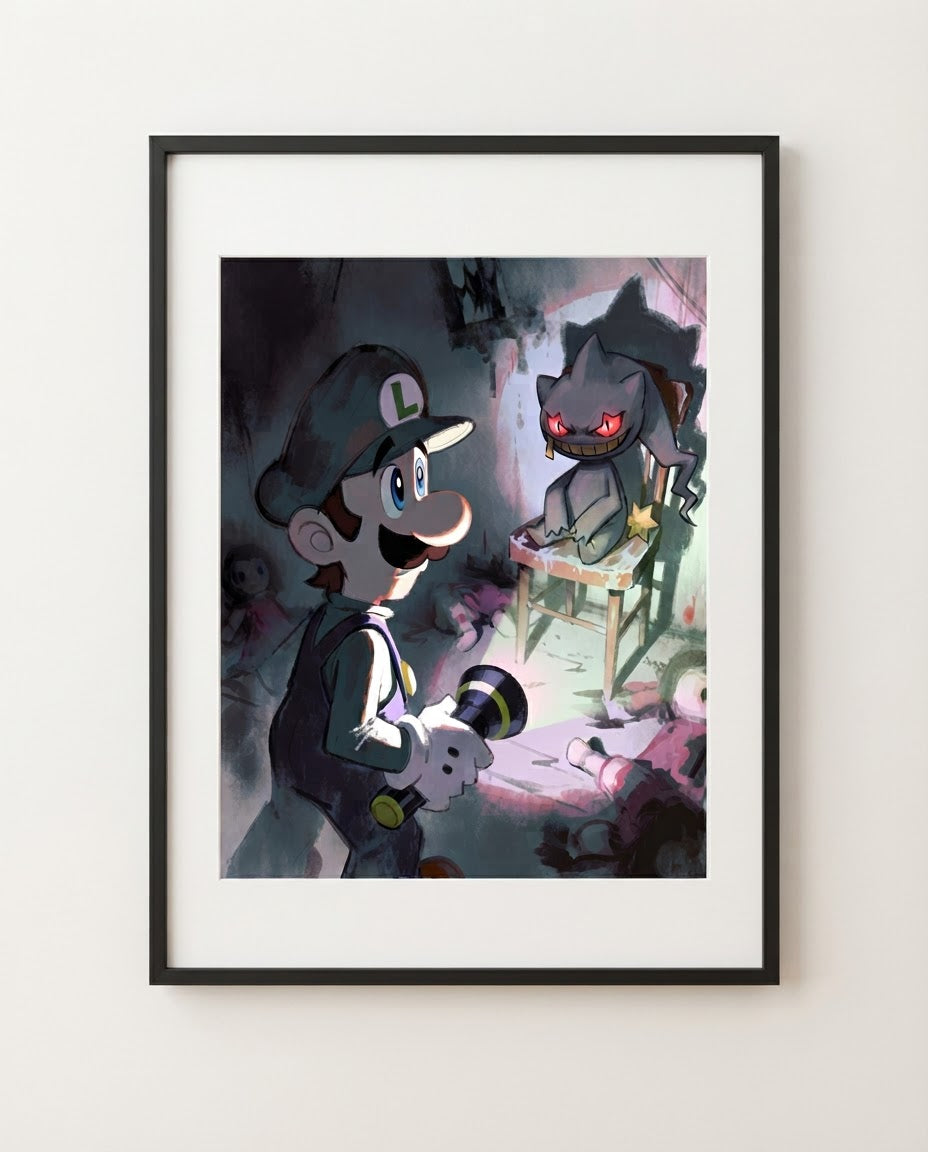 Luigi and Banette framed art print