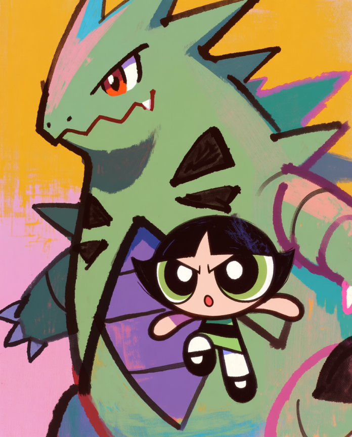 Buttercup and Tyranitar artwork