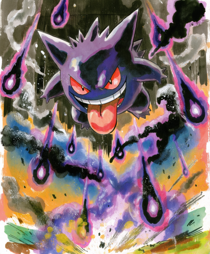 Gengar Will-o'-Wisp Pokémon art print — limited edition of 5