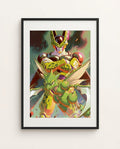 Perfect Cell and Scyther framed art print