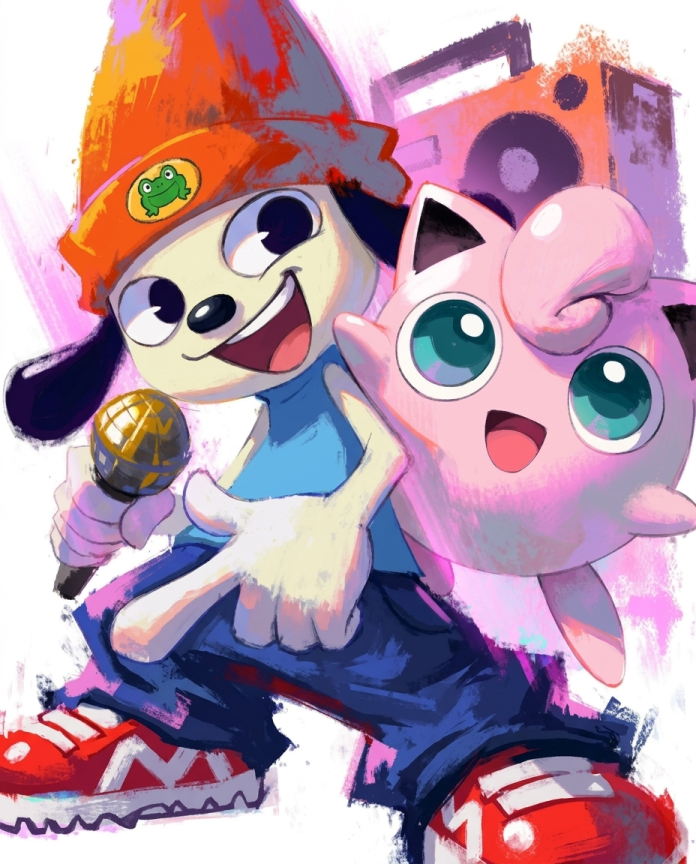 PaRappa the Rapper & Jigglypuff Pokémon fan art print — limited edition of 5