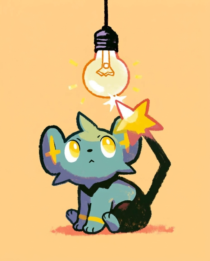 Shinx Bright Idea Pokémon art print — limited edition of 5