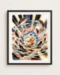 Psyduck — Confusion watercolour art print framed on a wall