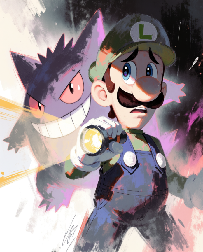 Luigi and Gengar artwork