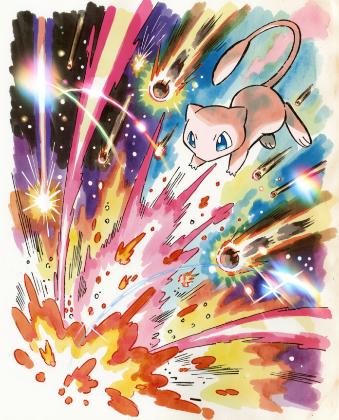 Mew Moonlight Pokémon art print — limited edition of 5