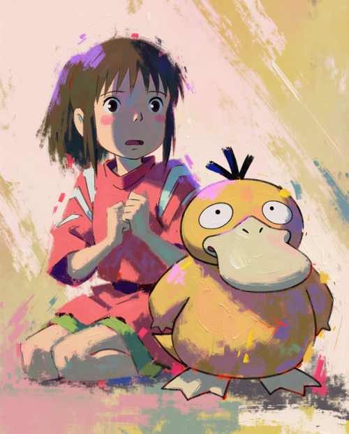 Chihiro and Psyduck artwork