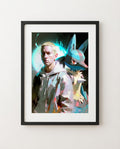 Eminem and Lucario framed art print