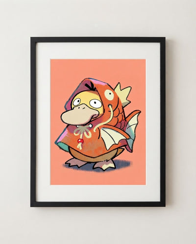 Eevee — Rayquaza Hoodie kawaii art print framed on a wall