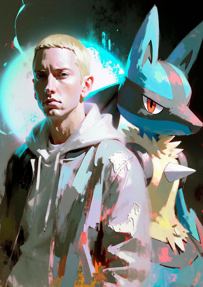 Eminem and Lucario artwork