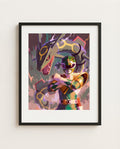 Green Ranger and Rayquaza framed art print