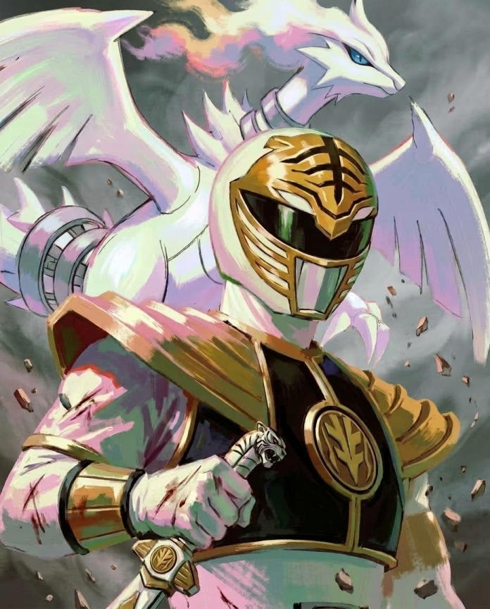 White Ranger and Reshiram artwork