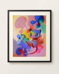 Mew — Wet Paint spray paint art print framed on a wall