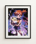 Misty & Togepi art print framed on a wall