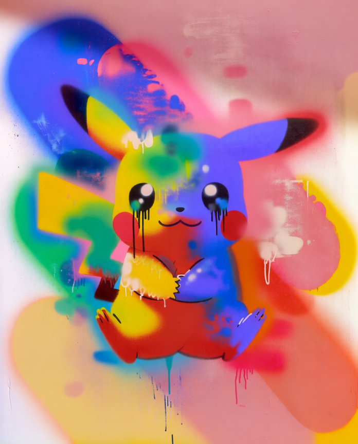 Pikachu — Overspray spray paint illustration by Dammit.png